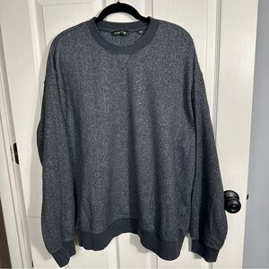 Orvis sweater, gray/white, heavyweight. XL. cotton/poly, cozy, warm